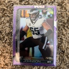 2025 Topps Chrome Lane Johnson Eagles Purple Football Leather /75 Eagles 
