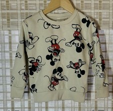 Toddler Youth Disney 100 Years Retro Mickey Mouse Ivory Sweater Sz 4T Crew Neck