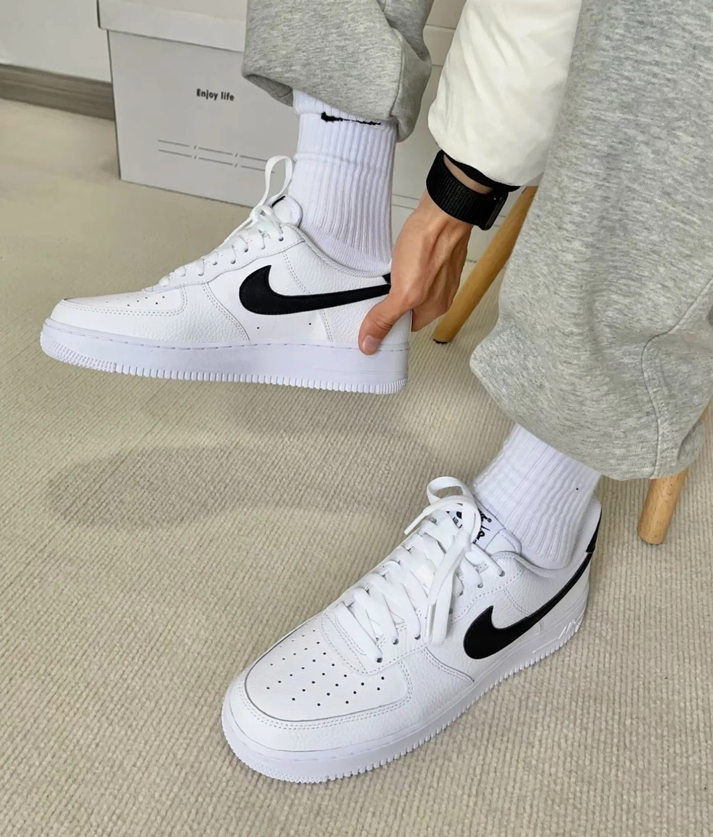 Nike Air Force 1 Low '07 'White Black Pebbled Leather' NEW CT2302