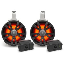8" Speakers Two Amplified + Two Batteries - Black - 2/Pack SEI-ETAMPBAT7701