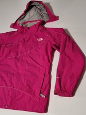  C The North Face Hyvent Hooded Wind Rain Jacket Girls sz XL Youth Zip Pink