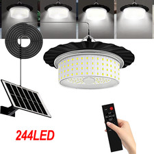 Solar Pendant Light Outdoor Indoor Hanging Light Waterproof for Barn Shed Garden