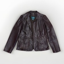 Vintage Polo Ralph Lauren Leather Jacket Dark Brown 100 Leather LRL Size Large