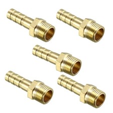 Brass Barb Hose Fitting Connector Adapter 6mm Barbed x G1/8 Male Pipe 5pcs