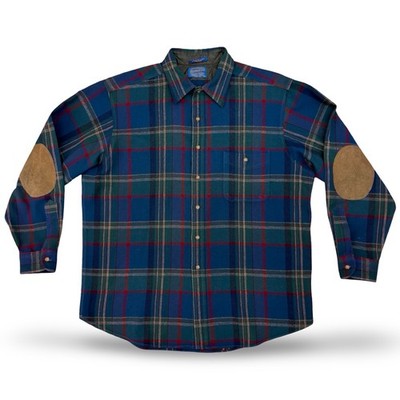Pendleton Board Shirt Mens XL Vintage Flannel Button Up Plaid Loop Collar Wool