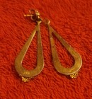 10k Solid Yellow Gold Dangle Earrings *DAMAGED-One Needs Minor Repair -See Pics — photo 2