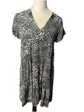 Maeve Anthropologie Womens Black Sacha Babydoll Tunic Dress Size S Boho Peasant