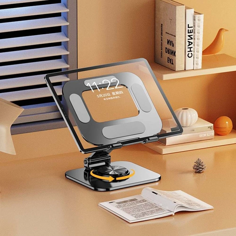 360° Rotating Foldable Aluminum Tablet Stand Desk Holder For Tabs iPhone 4-15.9" - Image 2 of 4