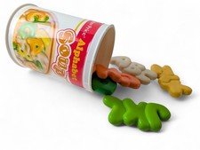 VTG 1987 Fisher Price ALPHABET SOUP No LID Fun with Food NEAR COMPLETE Set