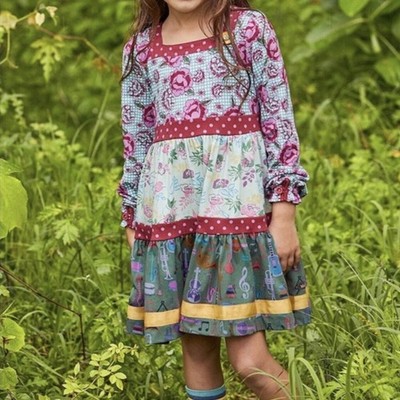 Matilda Jane MJ Girls all the right notes Dress Size 6 Long Sleeve Easter spring