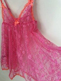 Agent Provocateur Pink Red Slip Set thong panty and babydoll dress XS/S
