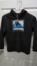 Quiksilver Youth XL Sherpa Lined Zip Hoodie Black Surf Skate Streetwear