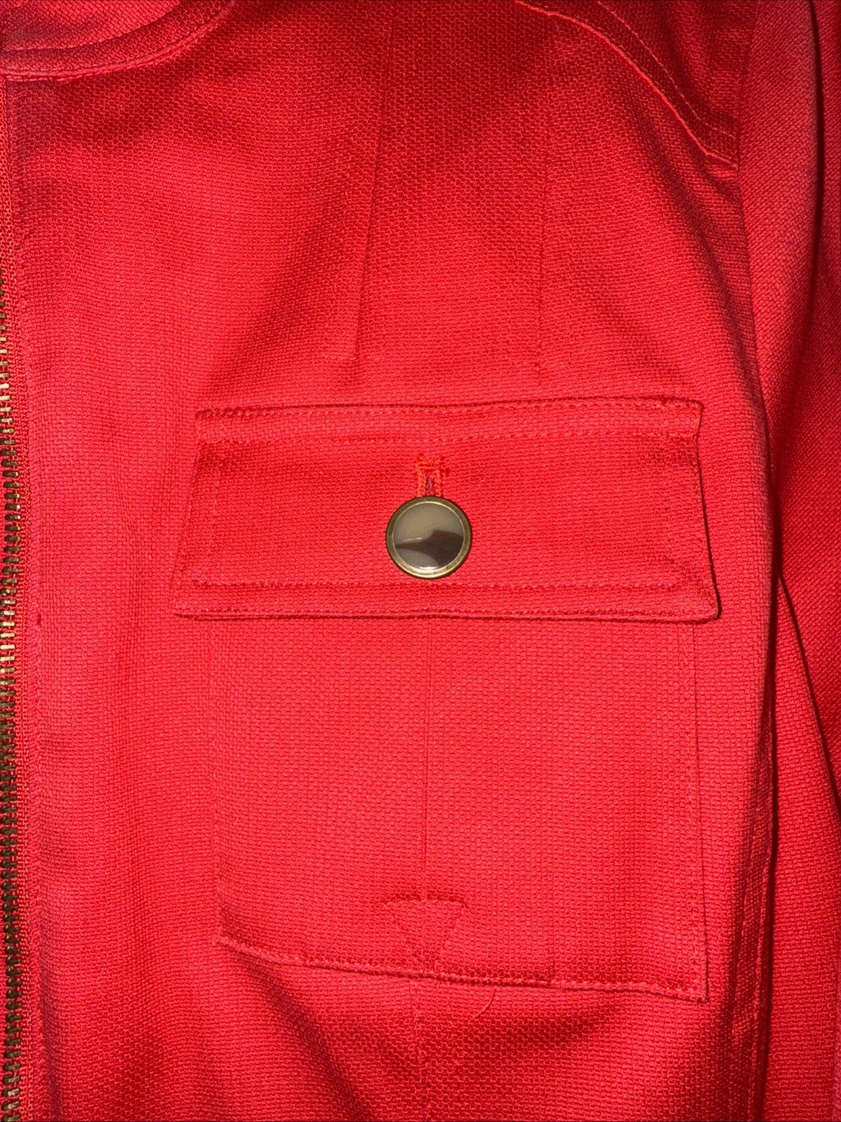 Relativity Red Denim Jacket Size Petite Large - image 4