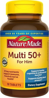 Nature Made Multivitamins for Men 50 Plus   Essential Daily Nutrients