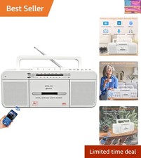 Cassette Player Boombox, Portable AM/FM Radio Stereo with Bluetooth, USB, Dua...