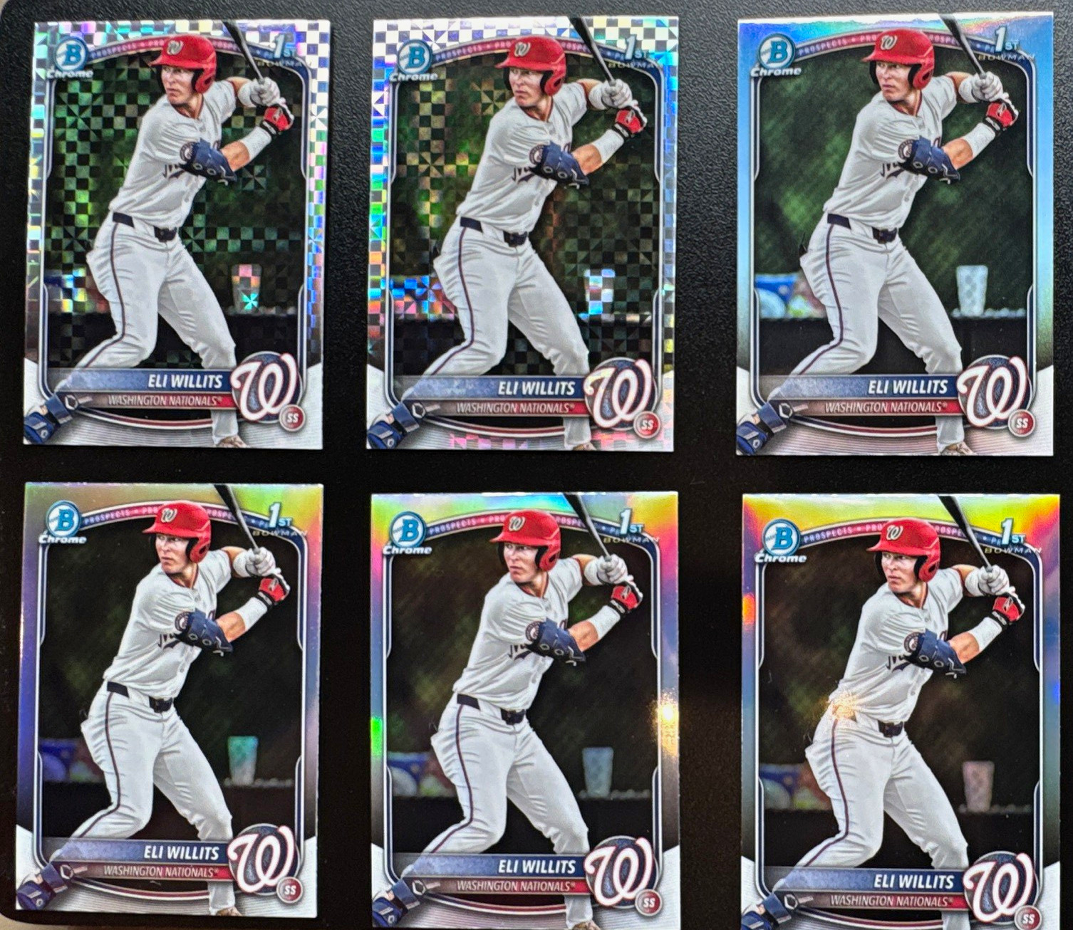 Topps 2025 Bowman Chrome Eli Willits BC-1 Washington Nationals 6-Card Lot
