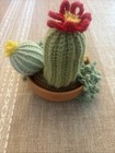 Handmade Crochet Blooming Cactus In Terracotta Pot Plush Knitted Decor Flowers — photo 4