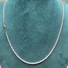 925 Sterling Silver Italian Rope Chain Necklace 1.6mm 18.25
