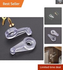 Offset 4mm Glass Retainer Clips Kit with Screws - 20 Durable Clear Plastic Clips