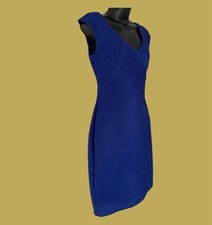 ROMAN Size 10 Royal Blue Dress Pin Tuck Pleat Evening Party Cruise