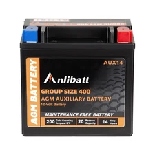 AUX14 Auxiliary Battery 12V 14Ah 20RC 200CCA Group 400 AUX Automotive Battery
