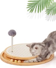 Cat Scratcher Sisal Scratching Pad Kitten Toy with Ball Track Spring Ball