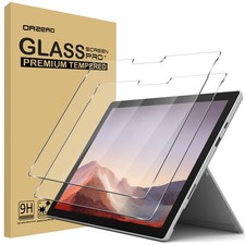 Orzero 2 Pack Compatible for Surface Pro 7 Plus/7/6/5/4 Tempered transparent