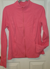 Avia Full Zip Athletic Jacket Workout Jogging Running Thumbholes Zip Pockets Med