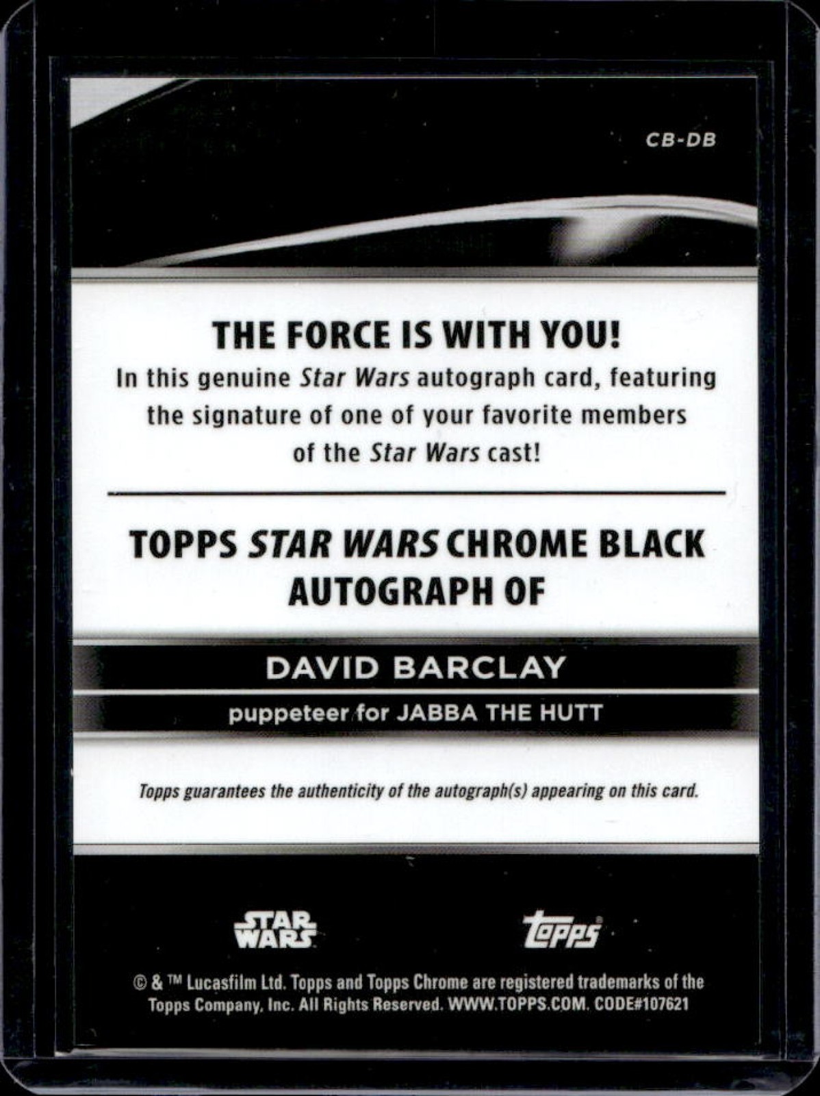 2025 Star Wars Smugglers Outpost David Barclay Jabba The Hutt Chrome Auto #CB-DB view 2