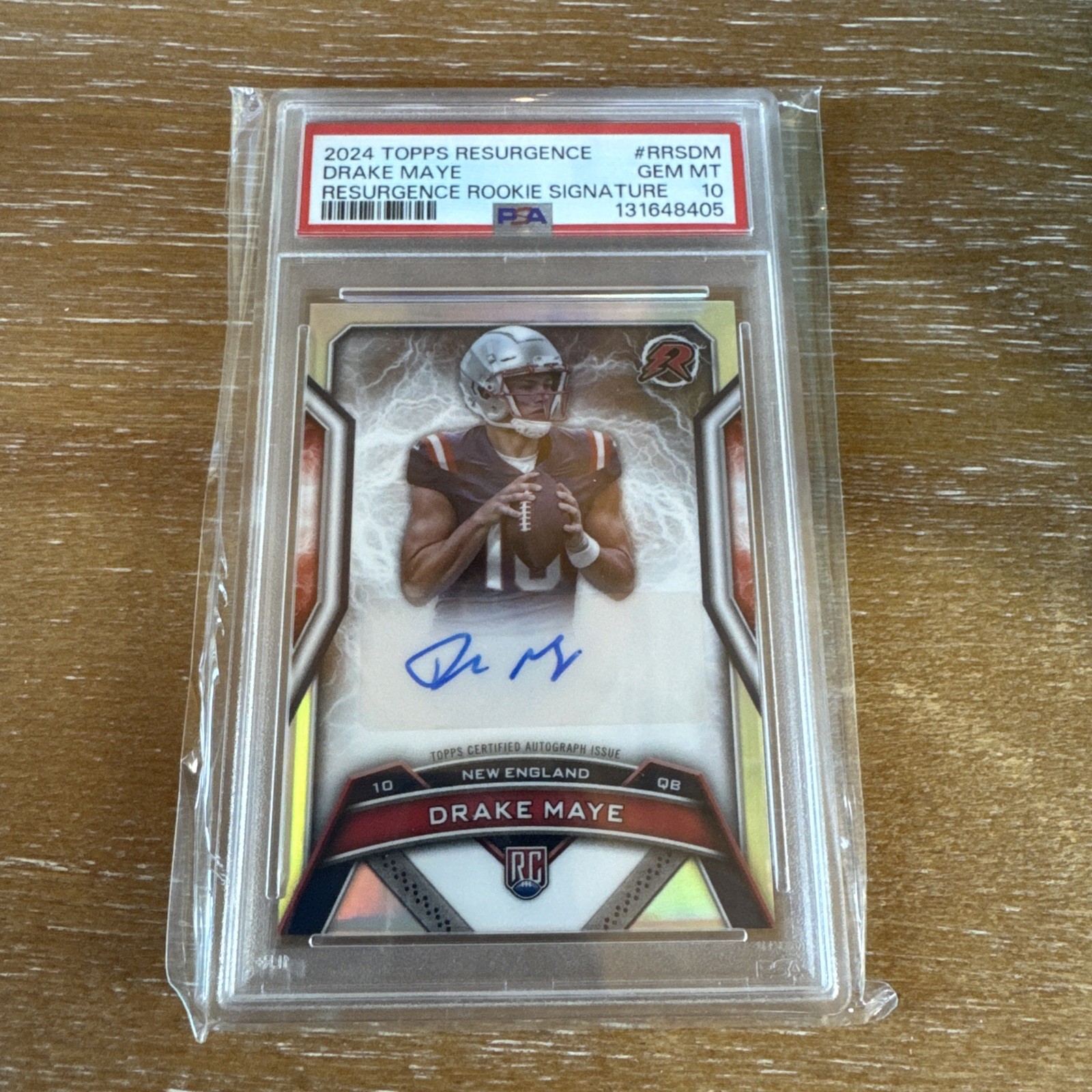 DRAKE MAYE 2024 TOPPS RESURGENCE ROOKIE SIGNATURES RC AUTO PSA 10 PATRIOTS MVP