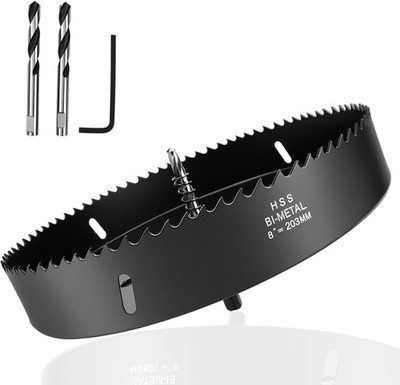  Hole Saw 8-Inch Dia Hole Cutter Drill Bit For Drilling Holes In Wood, Plas