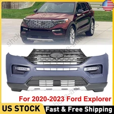 Complete Front Bumper Cover Kit W/ Sensor Holes For 2020-2022 2023 Ford Explorer