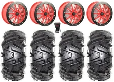Pro Armor Halo 10 Bdlk 16" Wheels Red 30" Moto MTC Tires CFMoto ZForce Z10/Z10-4