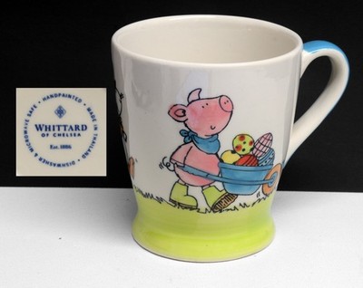 Whittard of Chelsea Ostereiersuche kleiner Becher Hasen / Schweinchen / Ei handbemalt