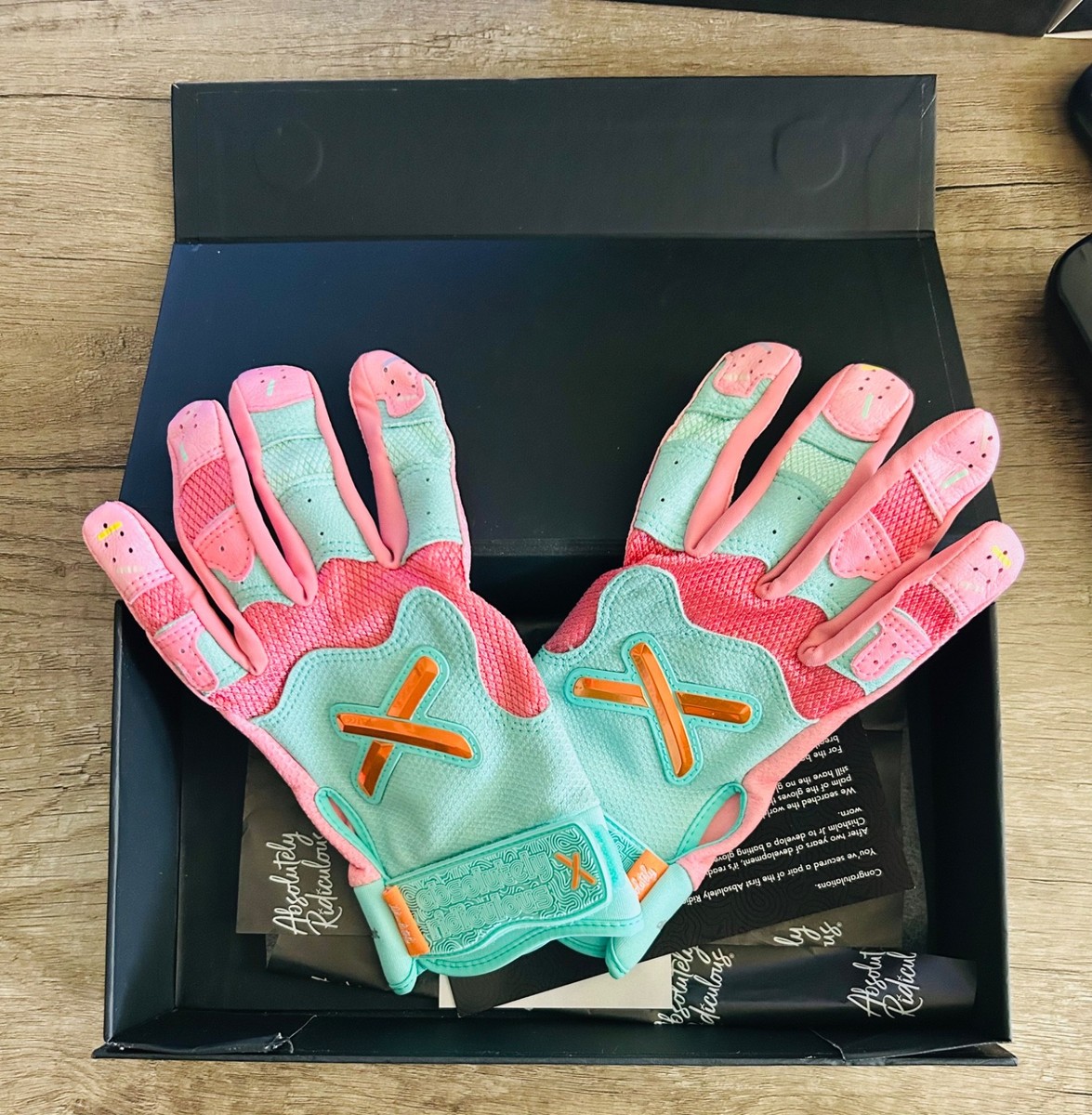 ABSOLUTELY RIDICULOUS ARIA Miami Ice Batting Gloves Adult Small | eBay