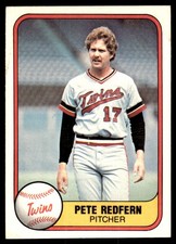 Pete Redfern 1981 Fleer #560 Minnesota Twins MLB READ FREE SHIPPING AutographDen
