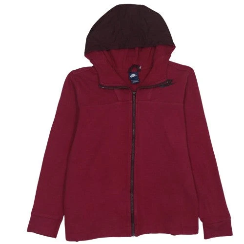 Nike Womens Red Full Zip Hoodie XL Cotton Blend Sportswear