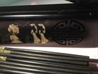 VintageJapanese 19 Lacquer Abalone Hair Stick Set in Black Lacquer Box — photo 5