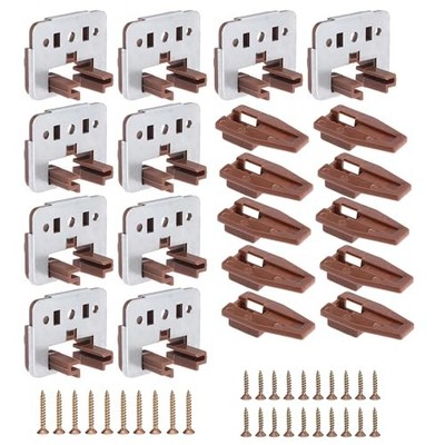 10Pcs Drawer Slide Track Guide Glide with Drawer Guide 10Pcs w/metal backing