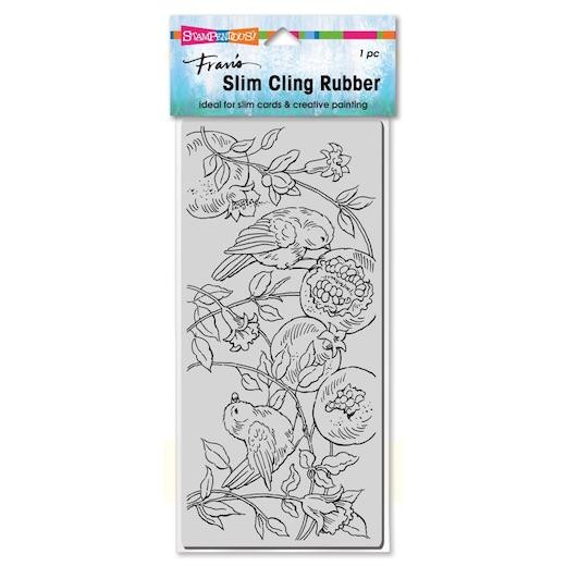 Stampendous Cling Rubber Stamp - Slim Pomegranate Birds