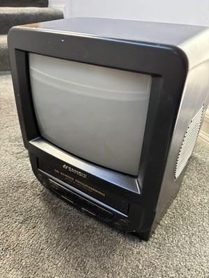 1998 SANSUI TV / VCR Combo Kitchen 9  CRT Gaming VHS COM0953 TV works VCR broke
