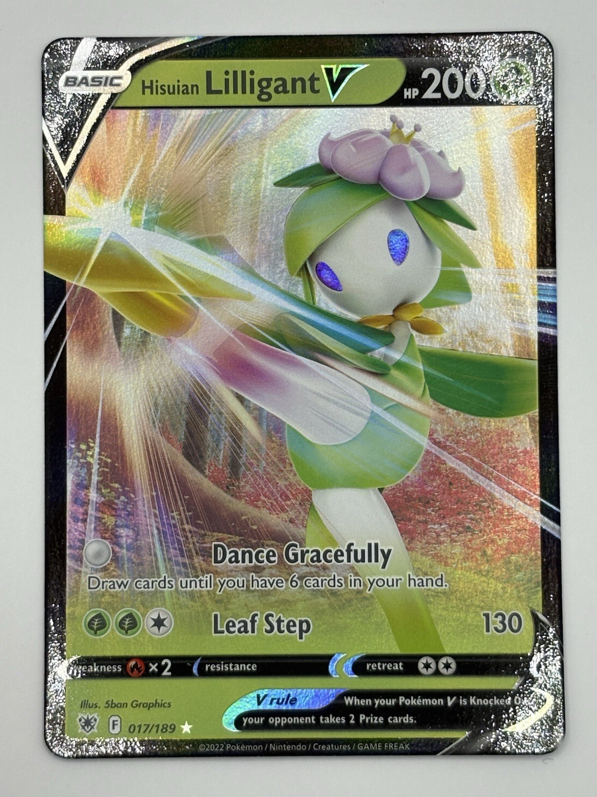 Hisuian Lilligant V 017/189 Holo V Rare Astral Radiance Pokemon Holo Near Mint
