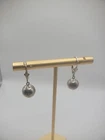 Vintage Silver Tone Beaded Pierced Earrings Drop Dangle Jewelry Costume