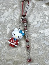 Kawaii Anime Kitty Cartoon Keychain Charm 3D Figure Rhinestone Backpack Clip