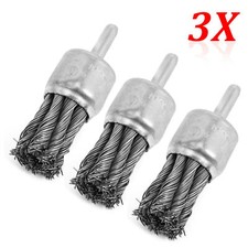 3x Drahtbürste gezopft 25mm Pinselbürste Stahlbürste Topfbürste Bohrmaschine