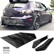 For Mazda Speed 3 07-19 Rear Bumper Diffuser 4-fin Spoiler Lip Rear Spats Dp For Mazda Speed 3 07-19 Rear Bumper Diffuser 4-fin Spoiler Lip Rear Spats Dp