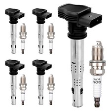 5 Ignition Coil Spark Plug Kit For Vw Jetta Beetle Passat Golf 2.5l Audi Uf575