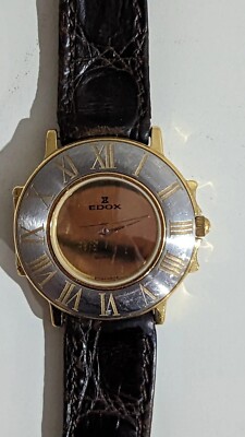 VINTAGE EDOX QUARTZ MENS SWISS WATCH
