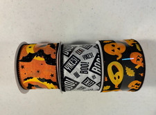 New Celebrate It. Halloween Wired Ribbon Lot. 3 Rolls