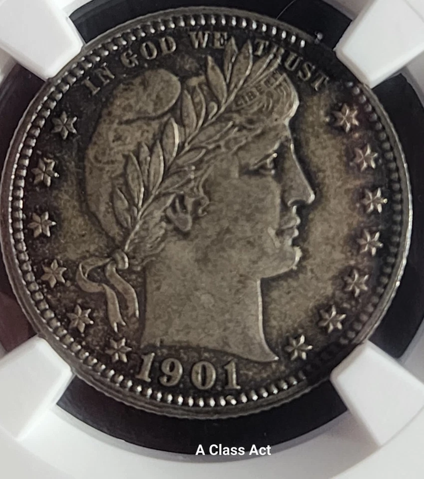 1901 NGC MS63 Silver Barber Quarter 25c. Our T5103 - Image 3 of 4
